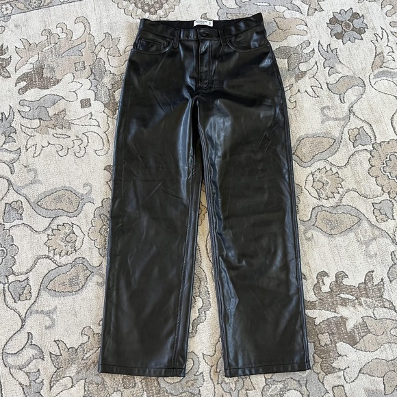 Abercrombie & Fitch Denim - Abercrombie & Fitch Jeans Womens 31 12 Black High Rise 90s Relaxed Faux Leather